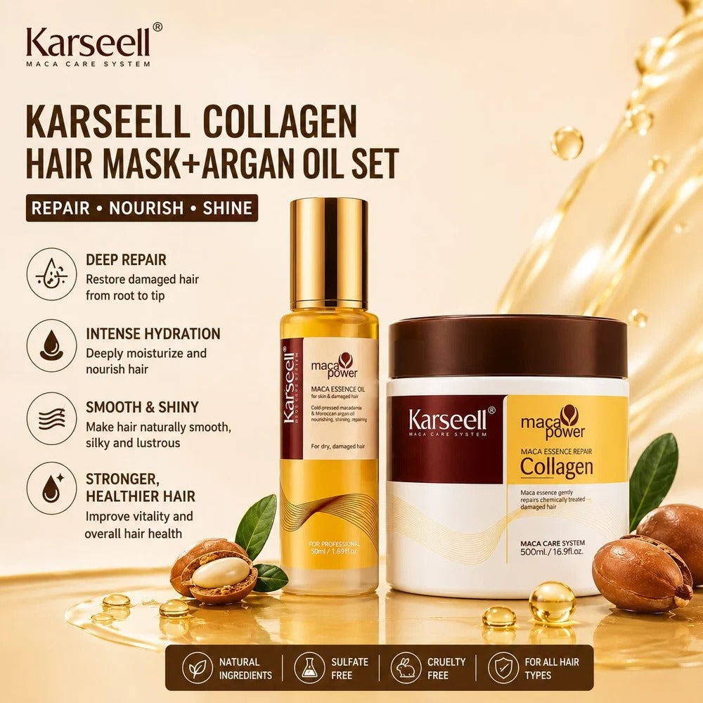 Karseell Collagen Hair Mask+Argan Oil Set