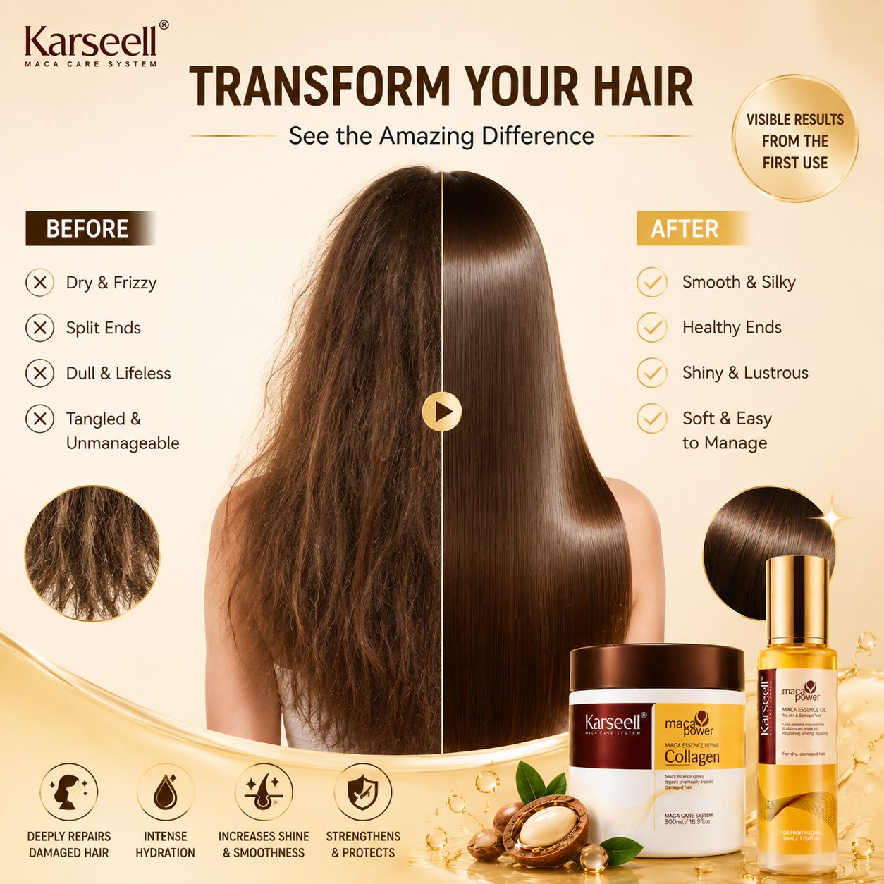 Karseell Collagen Hair Mask+Argan Oil Set